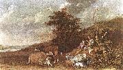 paulus potter, Landscape with Shepherdess and Shepherd Playing Flute